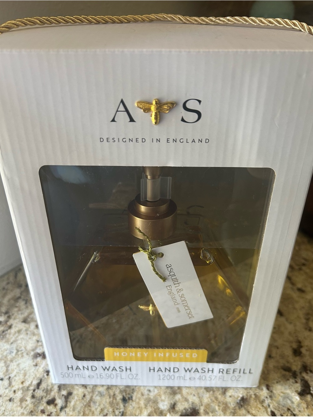 Asquith & Somerset Honey Infused Gold Hand Wash & Hand Wash Refill Gift Set HUGE